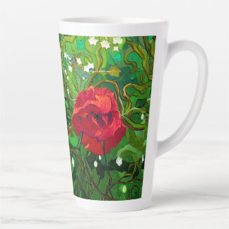 RED ROSE LATTE MUG