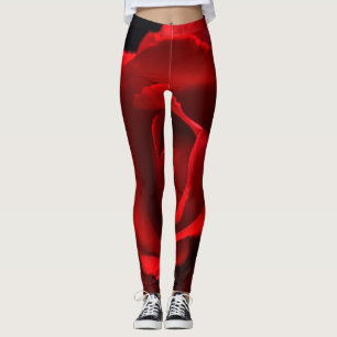 Red Rose lecna Leggings