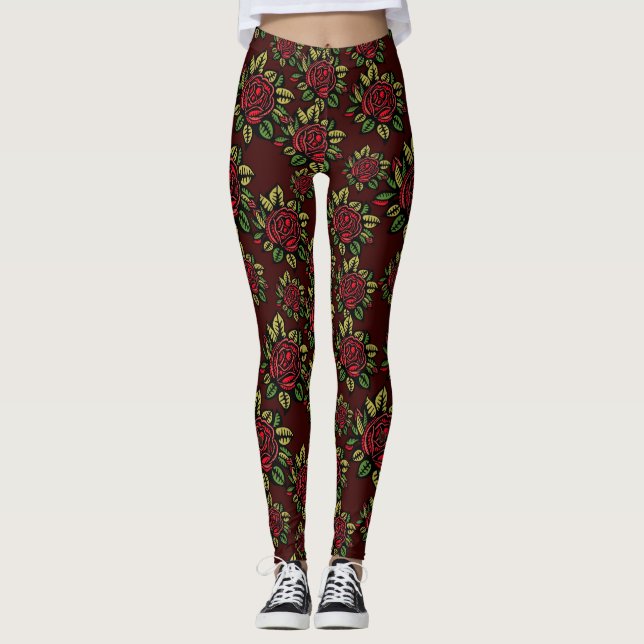 red rose leggings (Front)