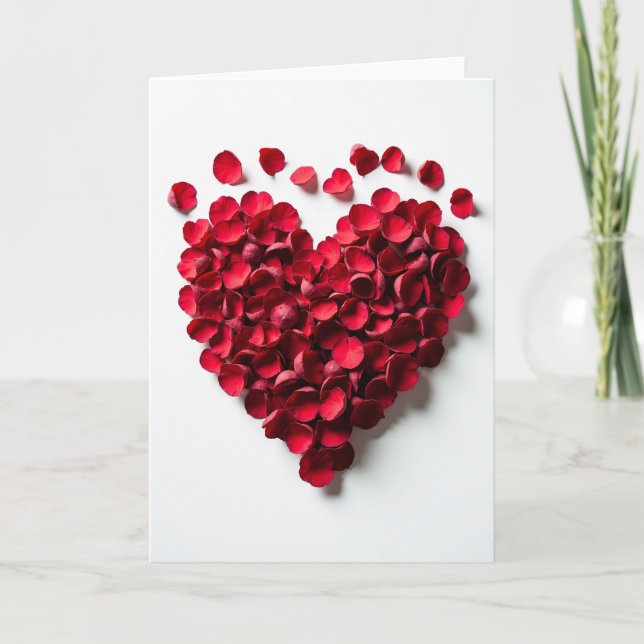 Red Rose Love Heart Card (Front)