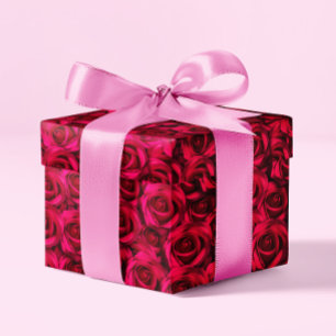 Red Rose Love Romantic Elegant Chic Floral Flower Wrapping Paper