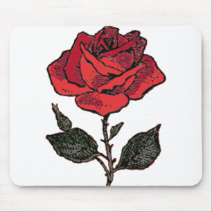 Red Rose Love Rosa Rose Perennial Flower Petals Mouse Pad