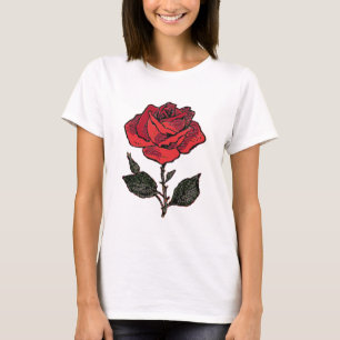 Red Rose Love Rosa Rose Perennial Flower Petals T-Shirt