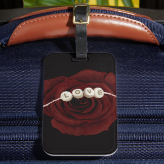 Red Rose Luggage Tag
