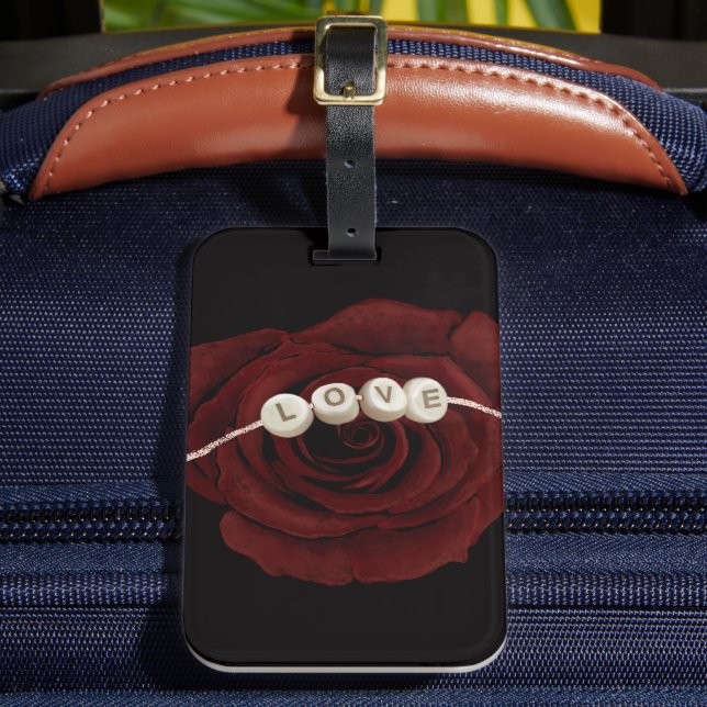 Red Rose Luggage Tag (Front Insitu 2)