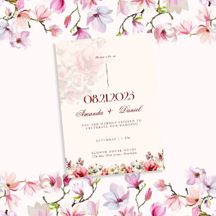 Red Rose Luxury Aesthetic Wedding Invitation