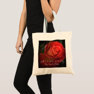 Red Rose Macro Analogue Soul Aesthetic Tote Bag