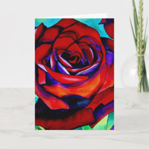 Red Rose macro flower Valentine's Day card