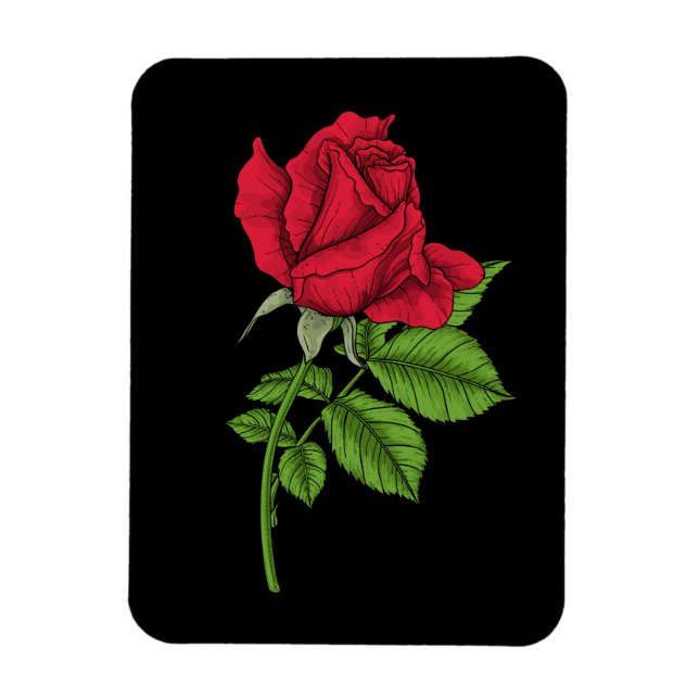 Red rose magnet (Vertical)