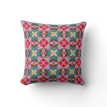Red Rose Mandala Pattern with Green Leaves