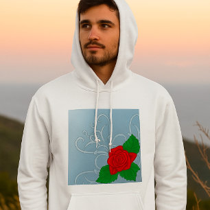 Red Rose Mens Hoodie