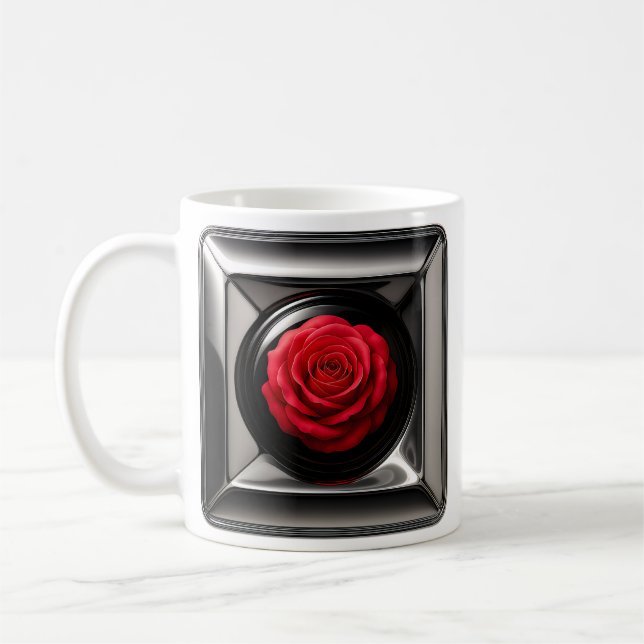 Red Rose Meta Coffee Mug (Left)