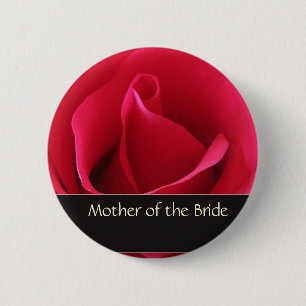 Red rose mother of the bride button