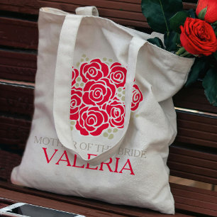 Red rose Mother of the bride wedding favour bag