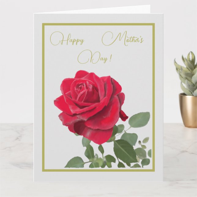 Red rose - Mother’s day Card (Small Plant)