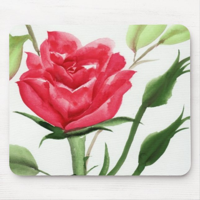 Red Rose Mouse Pad (Front)