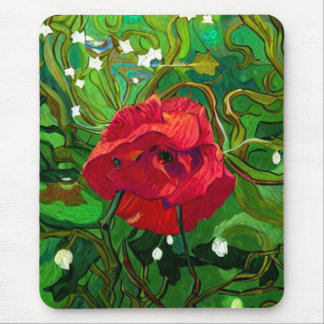 RED ROSE MOUSE PAD