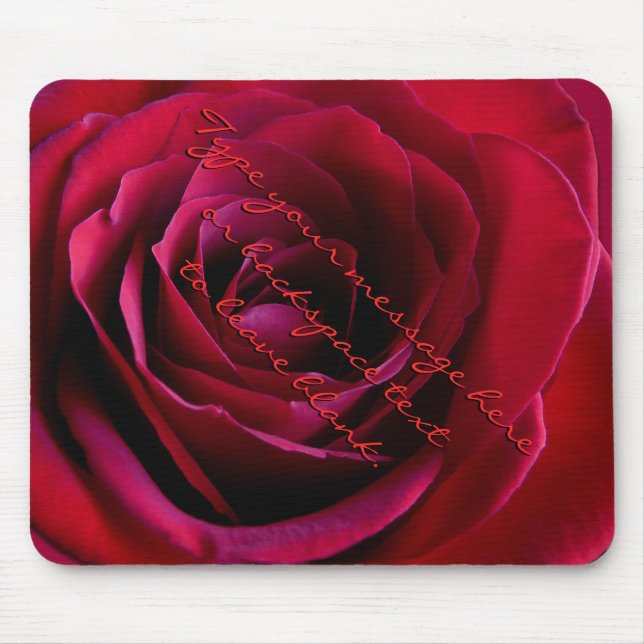 Red Rose Mousepad Personalised Red Rose Mousepad (Front)