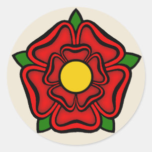 Red Rose of Lancaster, England Emblem of Royalty Classic Round Sticker