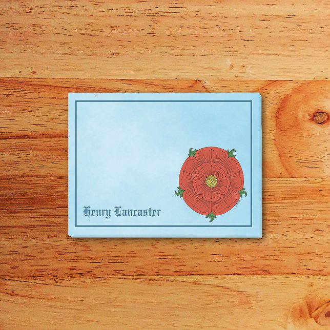 Red Rose of Lancaster Post-it Notes (Red Rose of Lancaster Post-it Notes Pad on Desk)