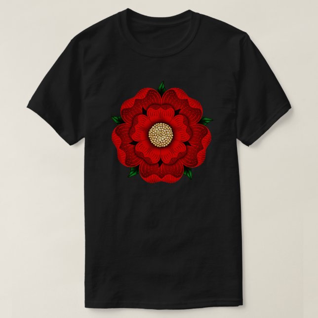 Red Rose Of Lancaster T-Shirt (Design Front)