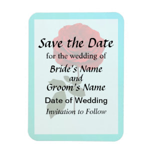 Red Rose of Summer Save the Date Magnet