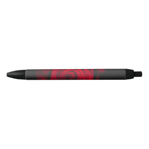 Red rose on black background vintage effect ink pen