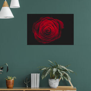 Red rose on black background vintage effect poster