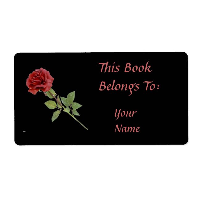 Red Rose on Black Bookplate (Front)