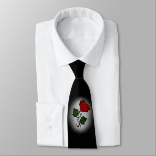 Red Rose on Black Tie