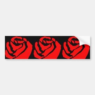 Red Rose On Blackground Bumper Sticker