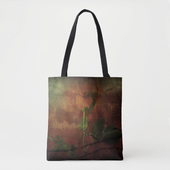Red rose on grunge background tote bag (Front)