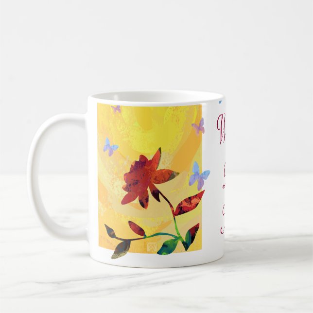 Red Rose on Yellow Worlds Best Mum Mug (Left)