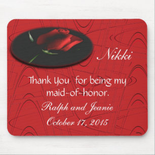 Red Rose onBlkGraphic,customise Mouse Pad