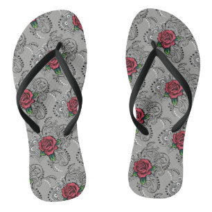 Red Rose Paisley Thongs