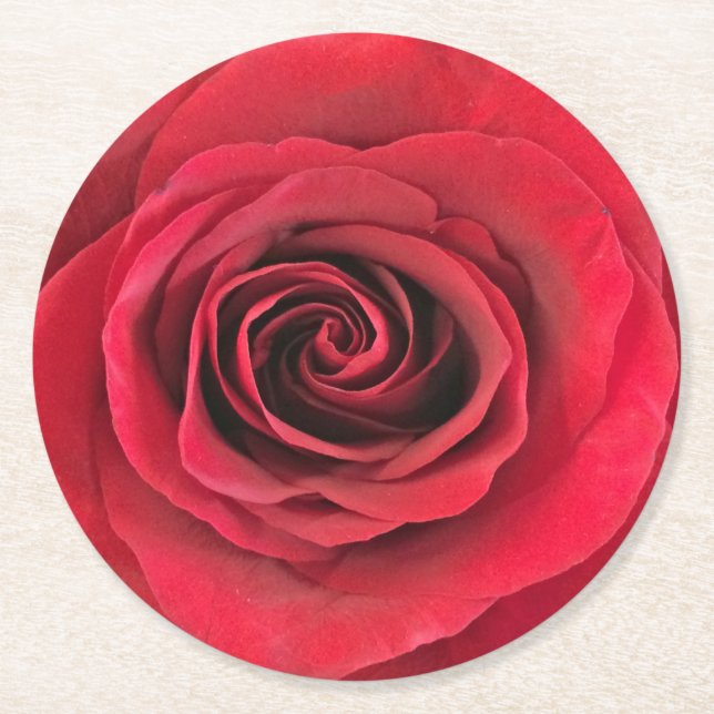 Red Rose Paper Coasters (Front)