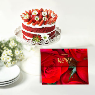 Red Rose Party Response Postcard