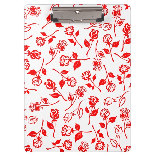 Red Rose Pattern Clipboard (Front)