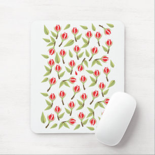 Red Rose Pattern Mouse Pad