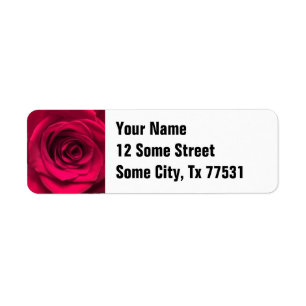 Red Rose Personalised Address Labels