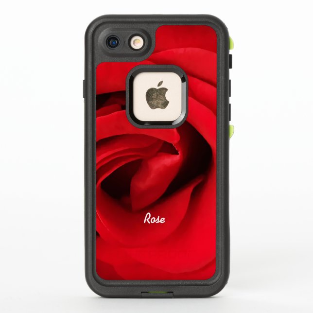 Red Rose Personalised LifeProof iPhone Case (Back)