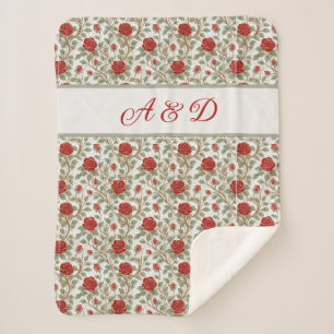 Red Rose Personalised Sherpa Blanket
