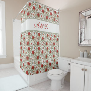 Red Rose Personalised Shower Curtain