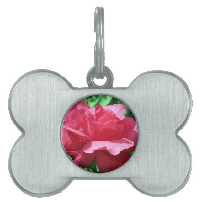 Red Rose Pet ID Tag (Front)