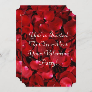 red rose petals horizontal invitation