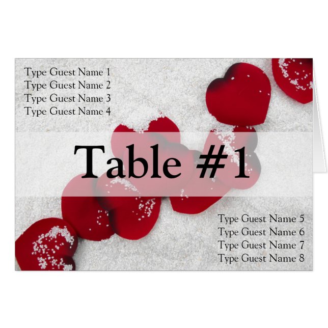 Red Rose Petals in Snow, Winter Wedding (Front Horizontal)