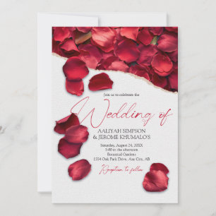 Red Rose Petals Invitation