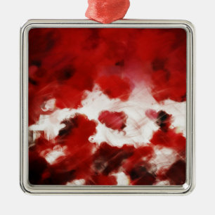 Red Rose Petals Painting Art Ornaments