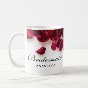 Red Rose Petals Wedding Bridesmaid Coffee Mug