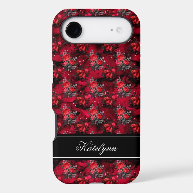 Red Rose Phone Case | Personalised Name (Back)